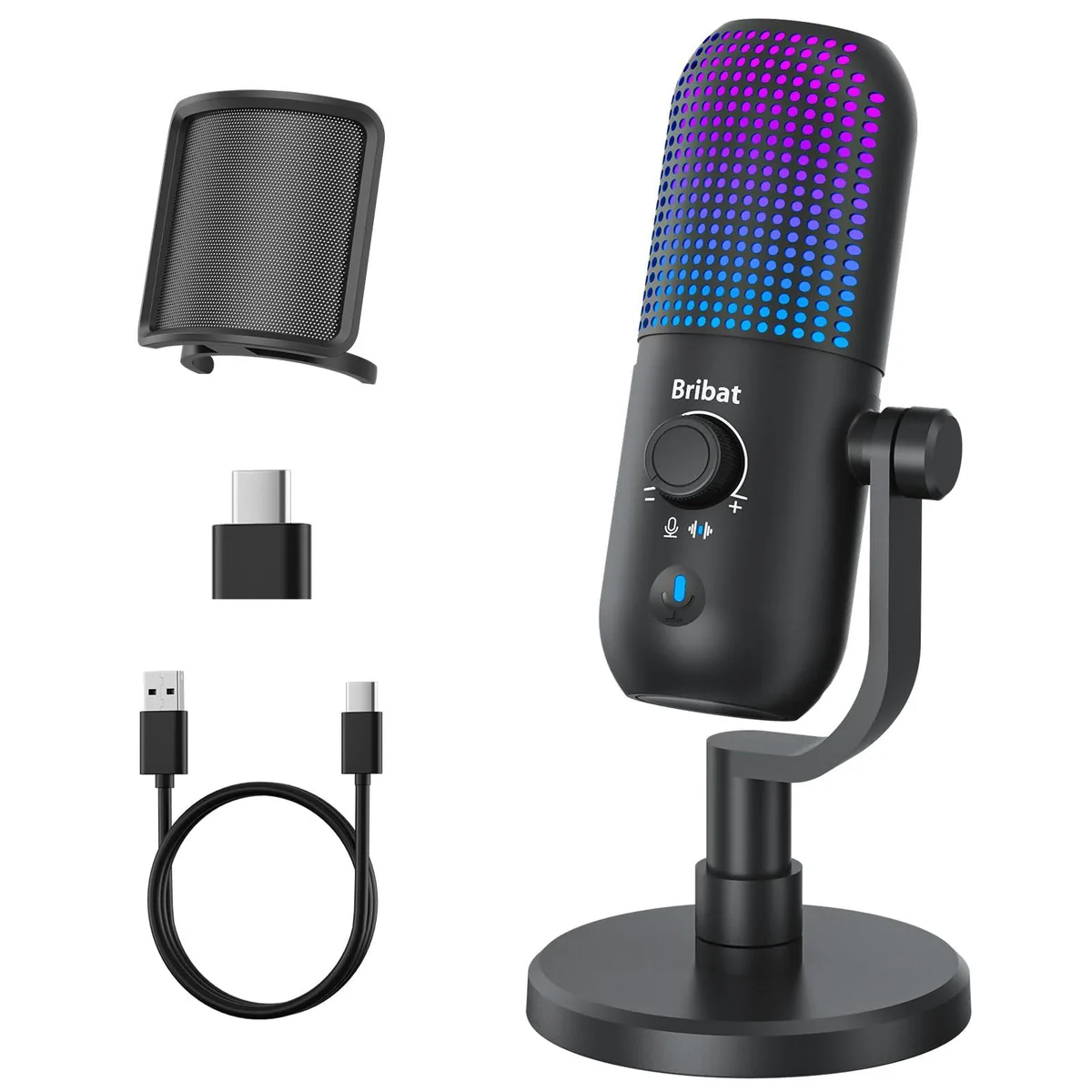 BRIBAT BR-D68-NEW USB Microphone Hyper Cardioid Black — product photo