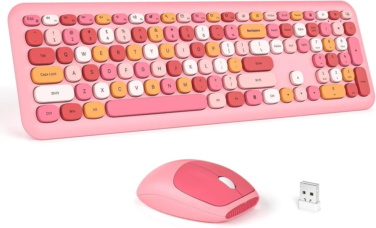 TUKO TUKO MOFII Pink Wireless Keyboard and Mouse Combo 2.4G 10m 1200 DPI — product photo