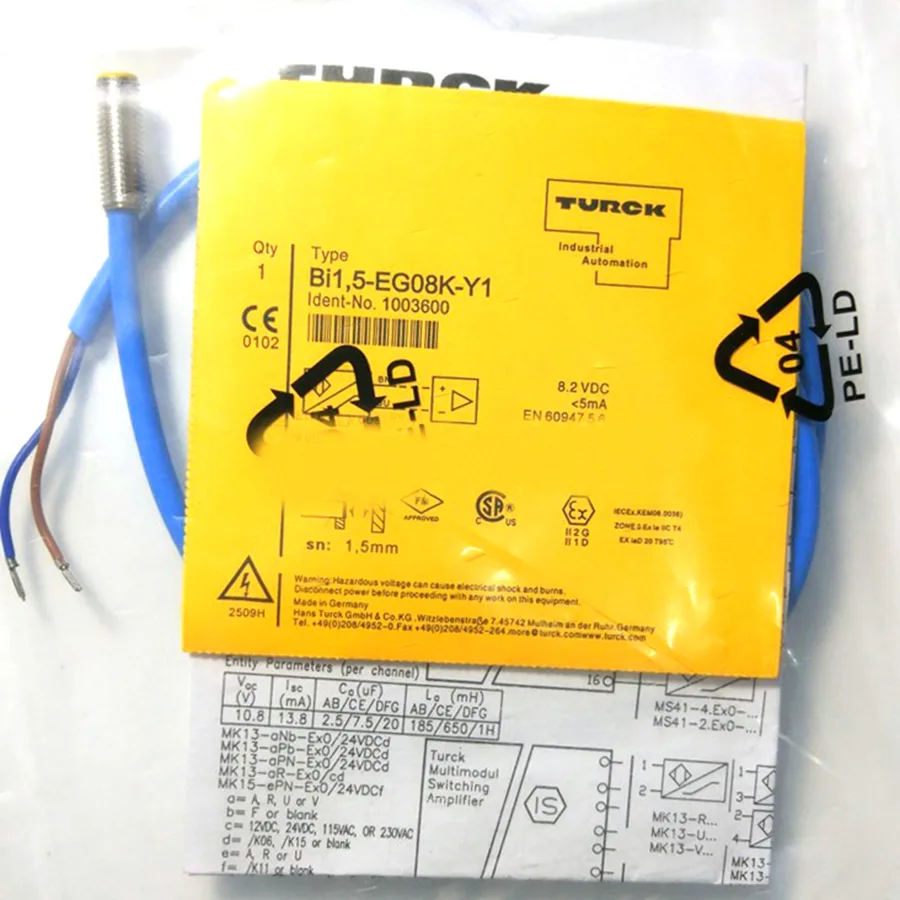 Turck Turck BI1.5-EG08-Y1 1003600 Inductive sensor electrician tool — product photo