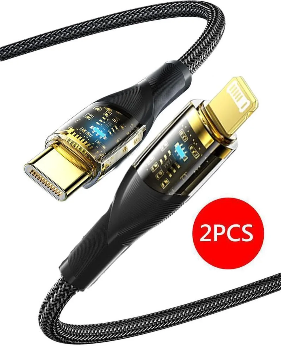 SMUGDESK SMUGDESK USB C to Lightning Cable 29W 3A PD QC 4.0 480Mbps 3.3ft Black 2 Pack — product photo