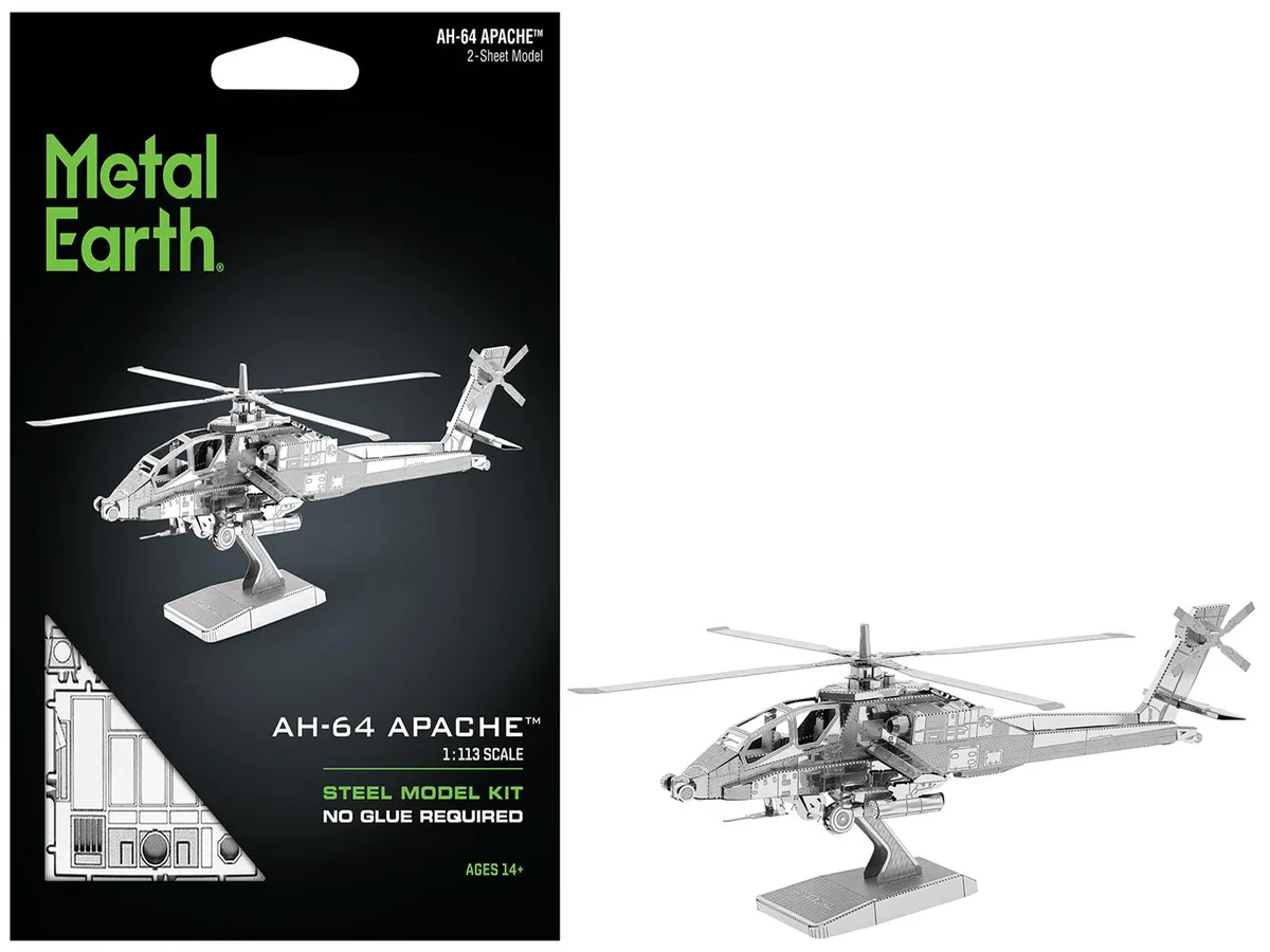 Metal Earth Metal Earth Boeing AH-64 Apache Helicopter Model Kit (Moderate Difficulty) — product photo