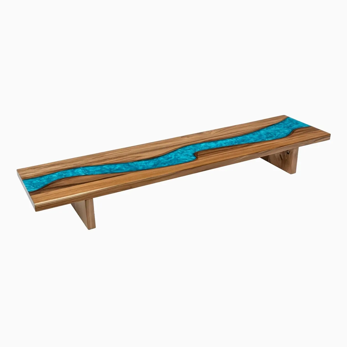 Desky Desky Minimal Monitor Stand Teak Blue River office equipment — product photo
