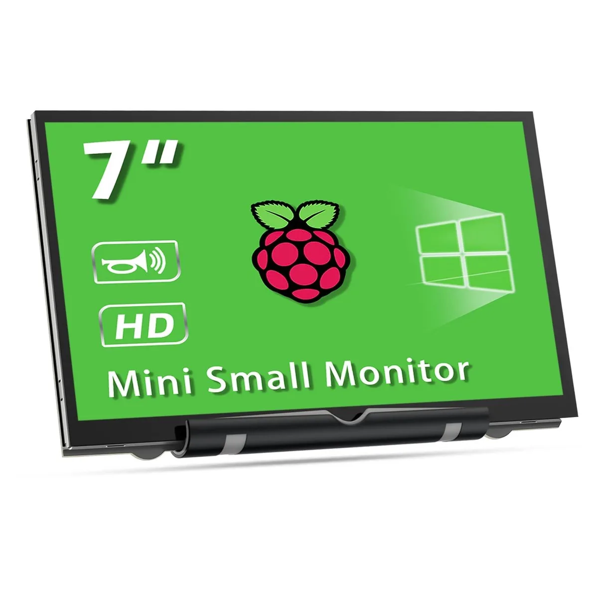 HAMTYSAN HAMTYSAN 7 Inch Raspberry Pi Screen 800x480 LCD Monitor with Dual Speaker Bracket 2 in 1 Accessory — product photo