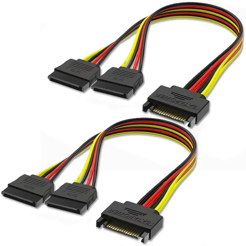 Vszerda Vszerda 2-Pack 15-Pin SATA Power Y Splitter Cable 20cm — product photo