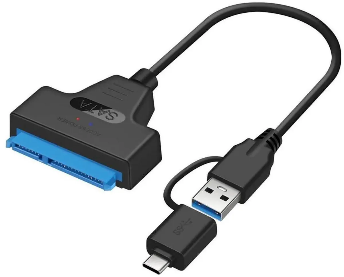 SMUGDESK SMUGDESK SATA to USB 3.0 & USB-C Adapter Cable 2.5 inch Black — product photo