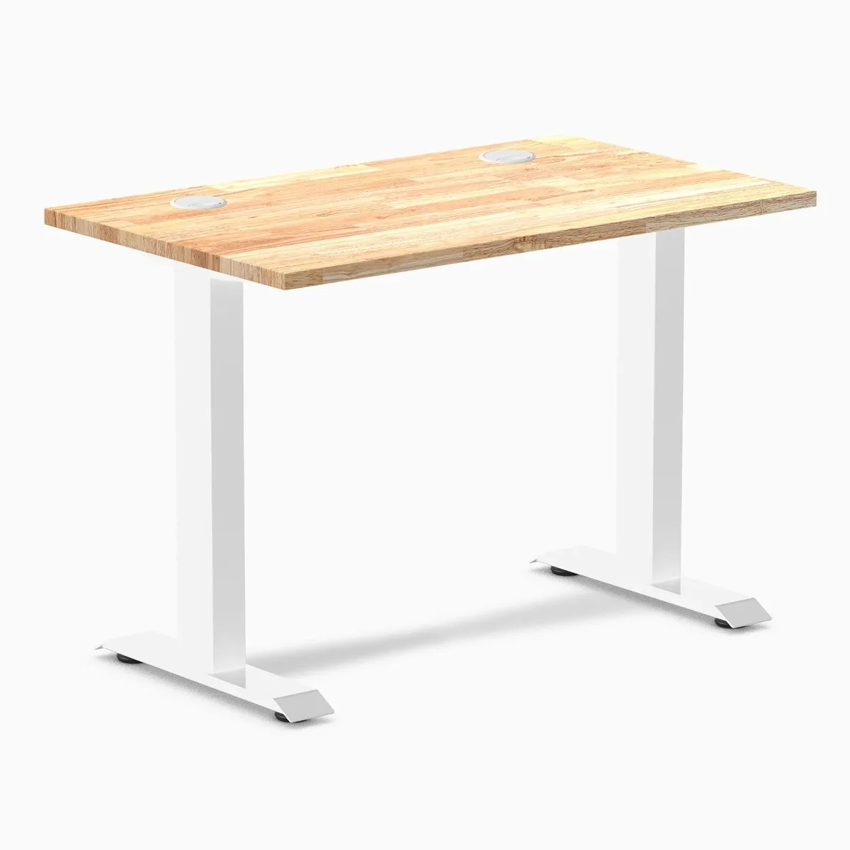 Desky Desky Zero Mini Rubberwood Desk Natural / White 32 x 20 in — product photo