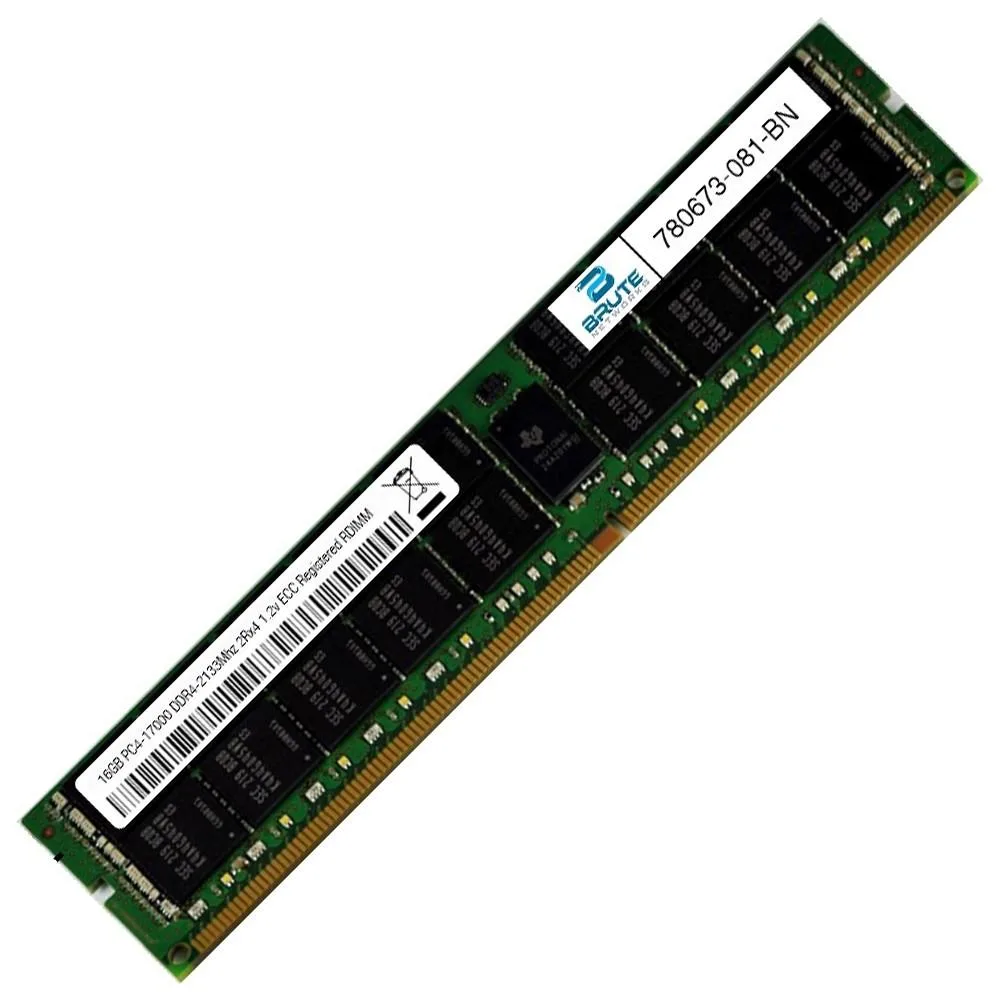 Brute Networks Brute Networks 780673-081 HP Compatible 16GB DDR4-2133 ECC Registered RDIMM 2Rx4 CL15 1.20V — product photo