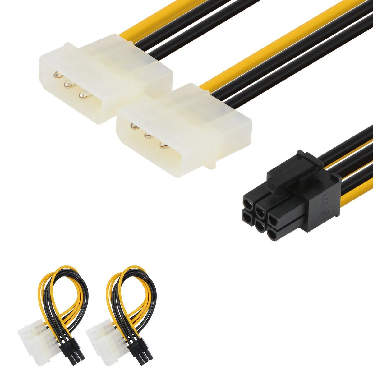 Vszerda Vszerda PCIe 6-Pin to Dual Molex Power Cable 2-Pack 15 cm — product photo