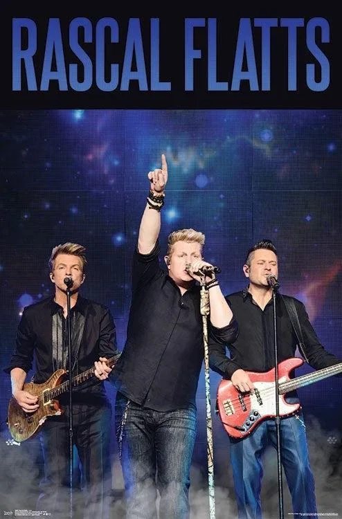 Rascal Flatts live concert poster print 22 by 34 inches on heavy paper
