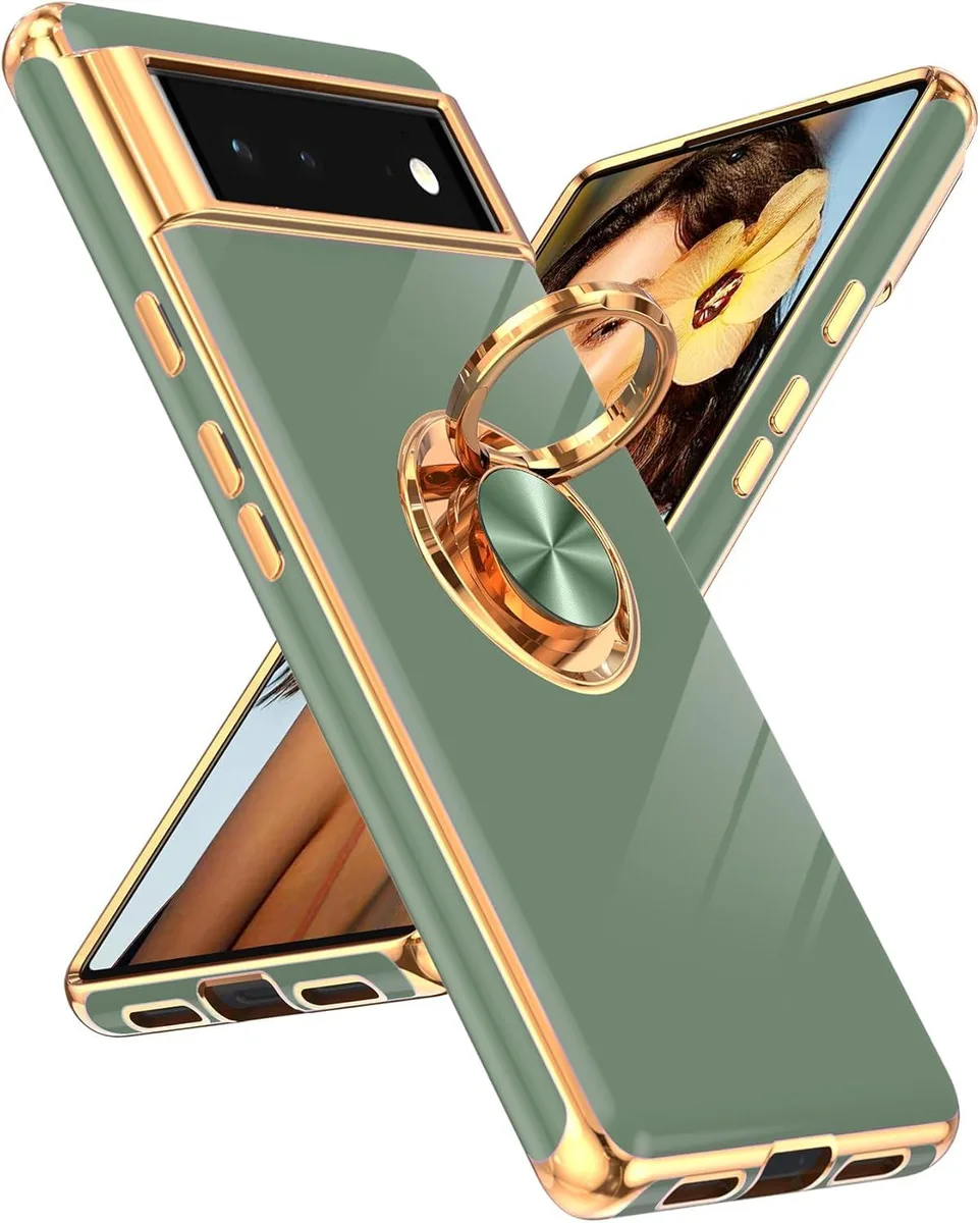 TAURKENAM TAURKENAM Google Pixel 6 Case 360° Ring Kickstand L-Green — product photo