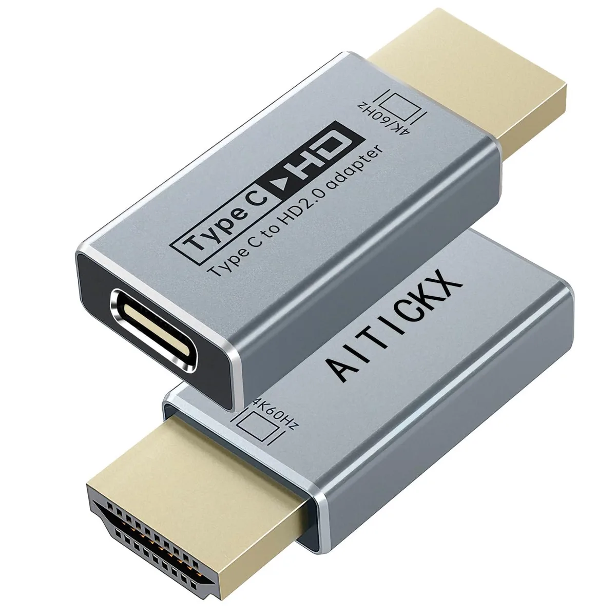 No Sew No Sew USB-C Female to HDMI Male Adapter 4K 60Hz Silver — product photo