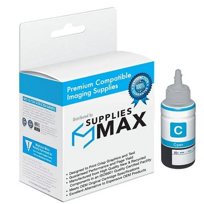 SuppliesMax SuppliesMax Cyan Dye Ink Bottle T664220 70ml 6500 Pages — product photo