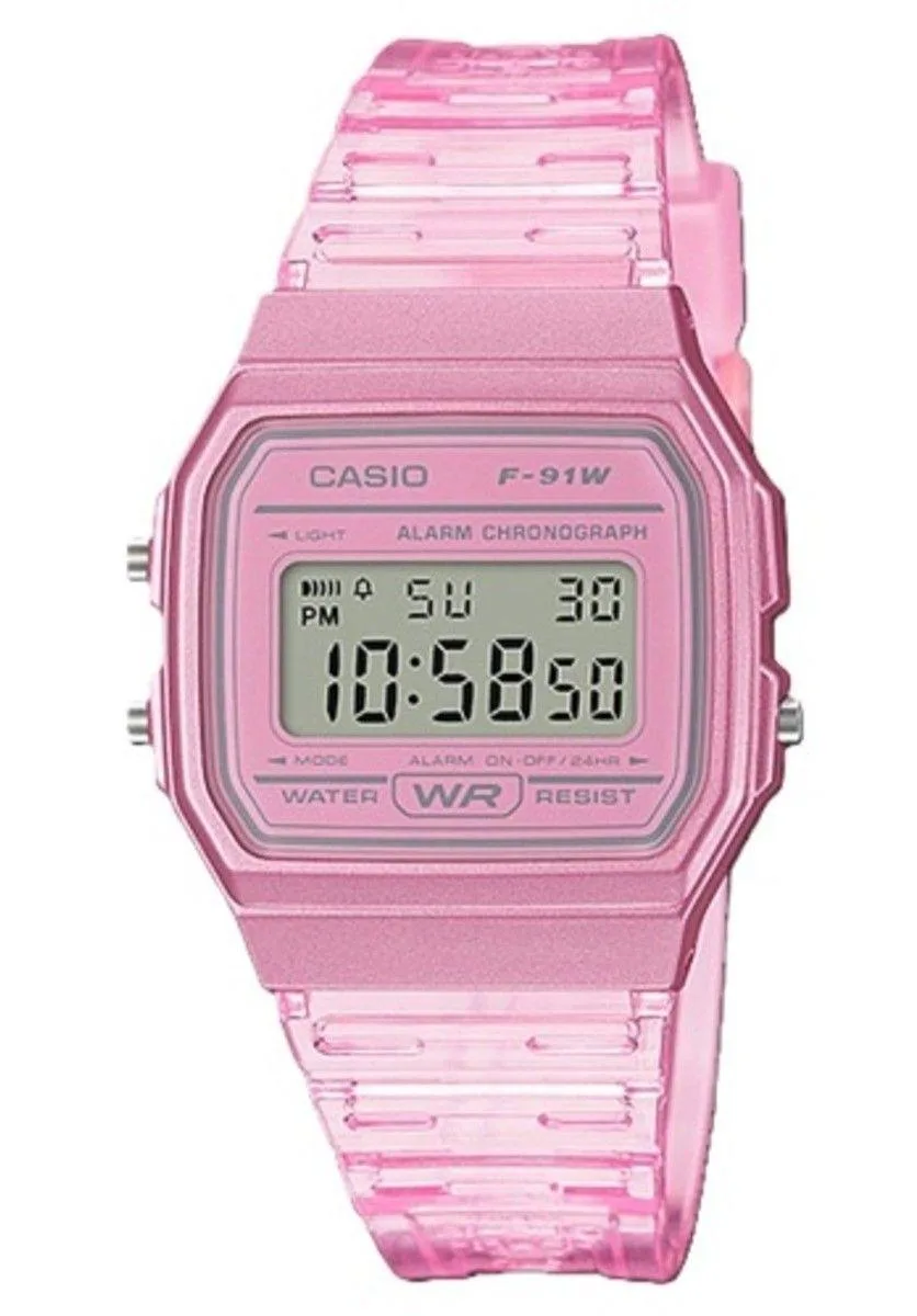 CASIO CASIO F-91WS-4 Pink Resin Digital Watch 38.00 mm — product photo