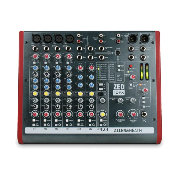 Allen and Heath Allen &amp; Heath ZED-10FX 10-channel USB audio mixer — product photo