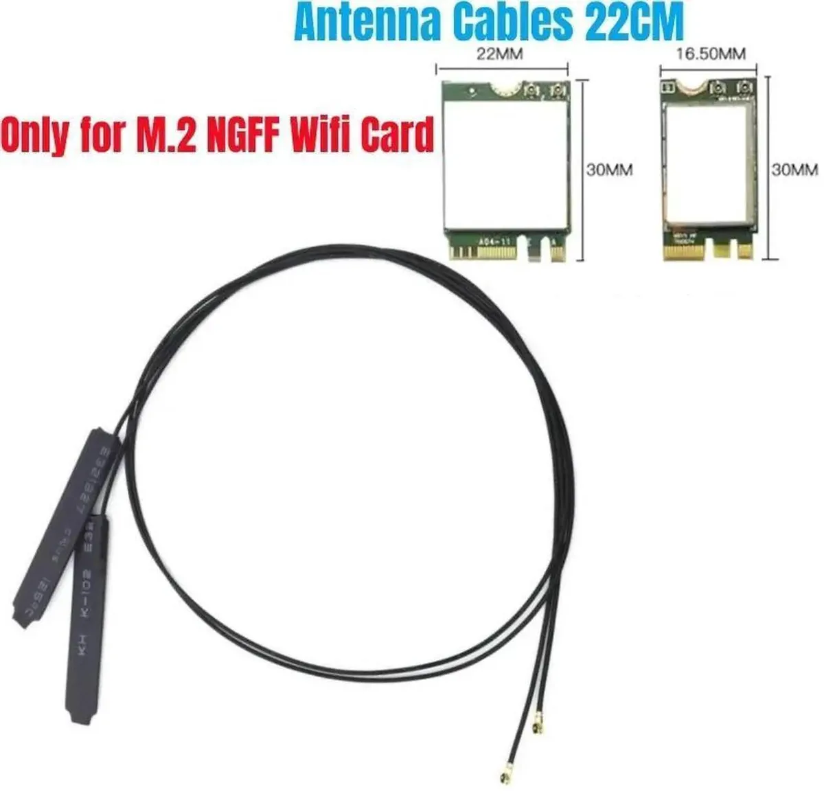 Vszerda Vszerda 2 PCS WiFi Antennas for M.2 NGFF AX210 AX200 AC9260 — product photo
