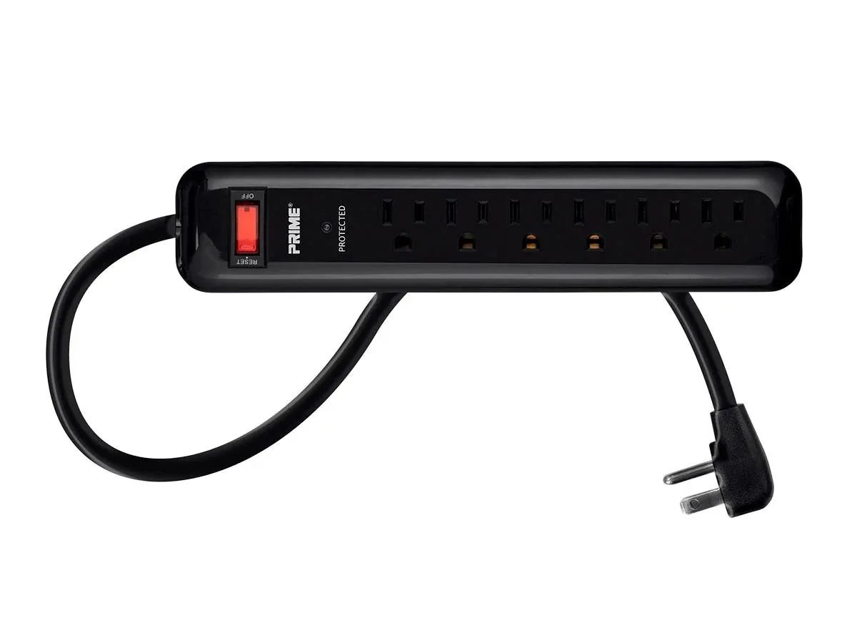 Monoprice Inc. Monoprice Inc. 127853 6-Outlet Surge Protector 1000J 4ft Cord Black — product photo