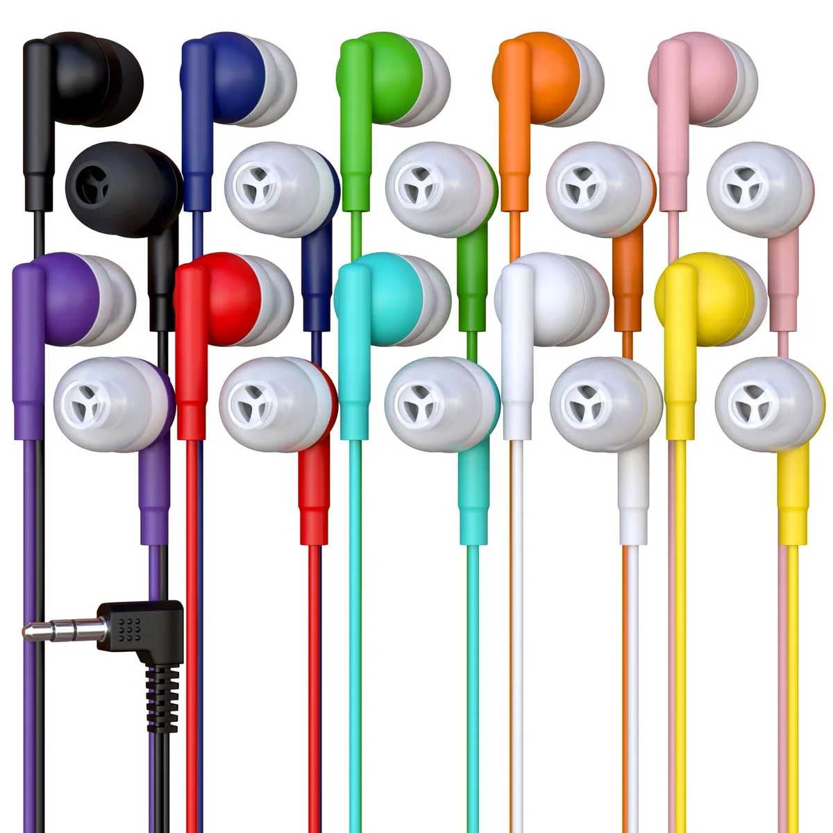  Redskypower HEAD25 10 Pack Wired Earbuds 3.5mm 32 ohm 85 dB Red — product photo