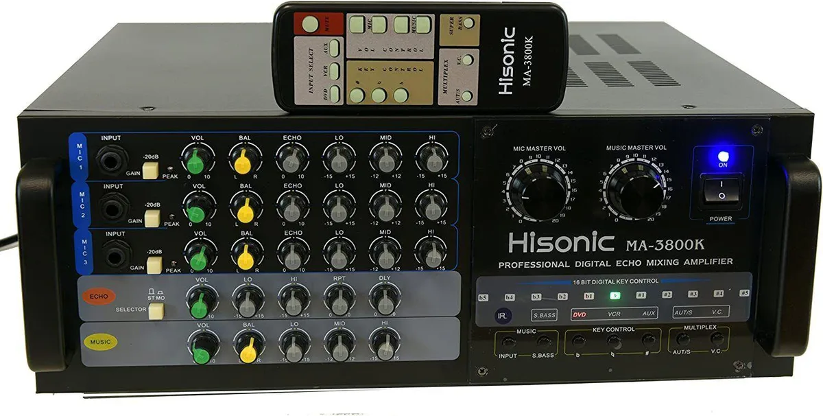 Hisonic Hisonic MA3800K Dual Channel Karaoke Mixing Amplifier 760W — product photo