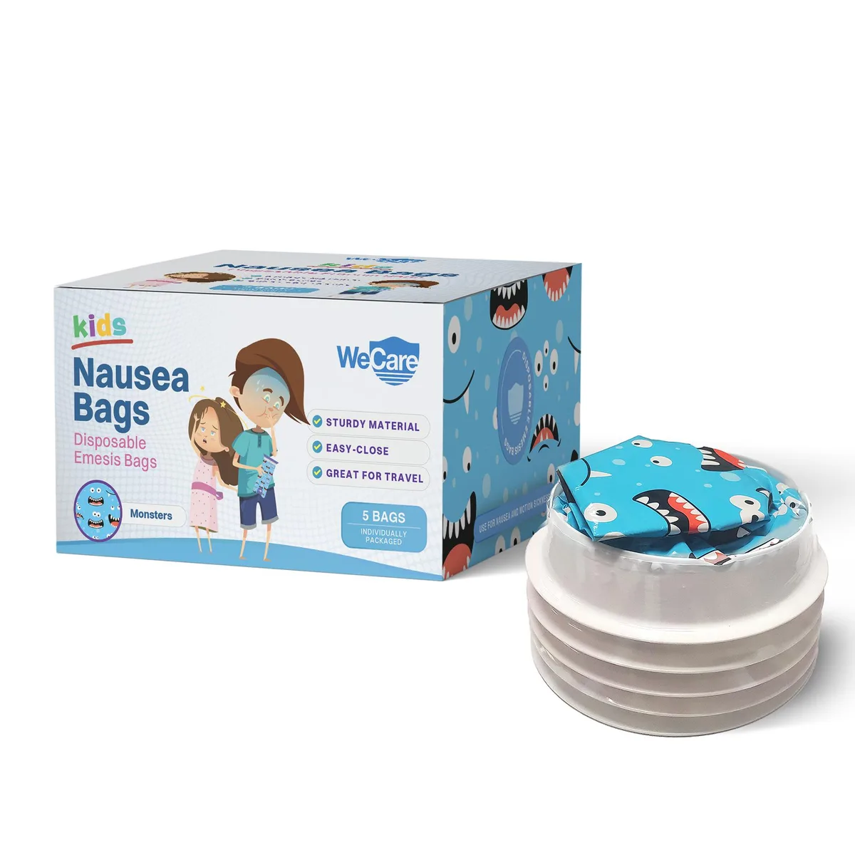 WeCare WeCare WC-EMES-M-5 Nausea Bags 5 Pack 50 fl oz — product photo