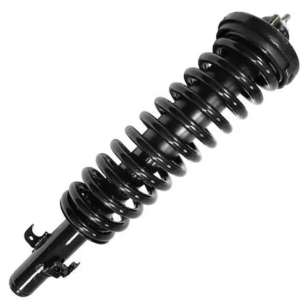 Unity 11170 front complete strut assembly, silver metal coil spring and damper unit with top mount