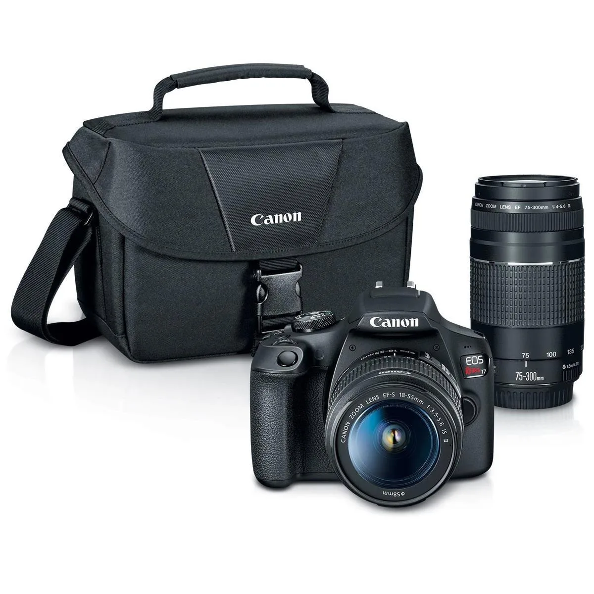 Canon Canon EOS Rebel T7 DSLR camera 24.1MP with EF-S 18-55mm and EF 75-300mm lenses — product photo