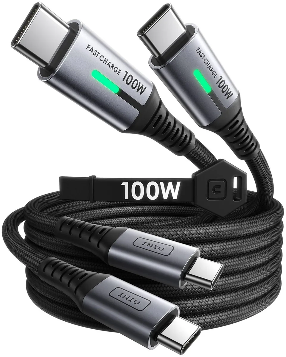 Kootion Kootion USB C to USB C Cable 100W 6.6ft 2-Pack Braided — product photo