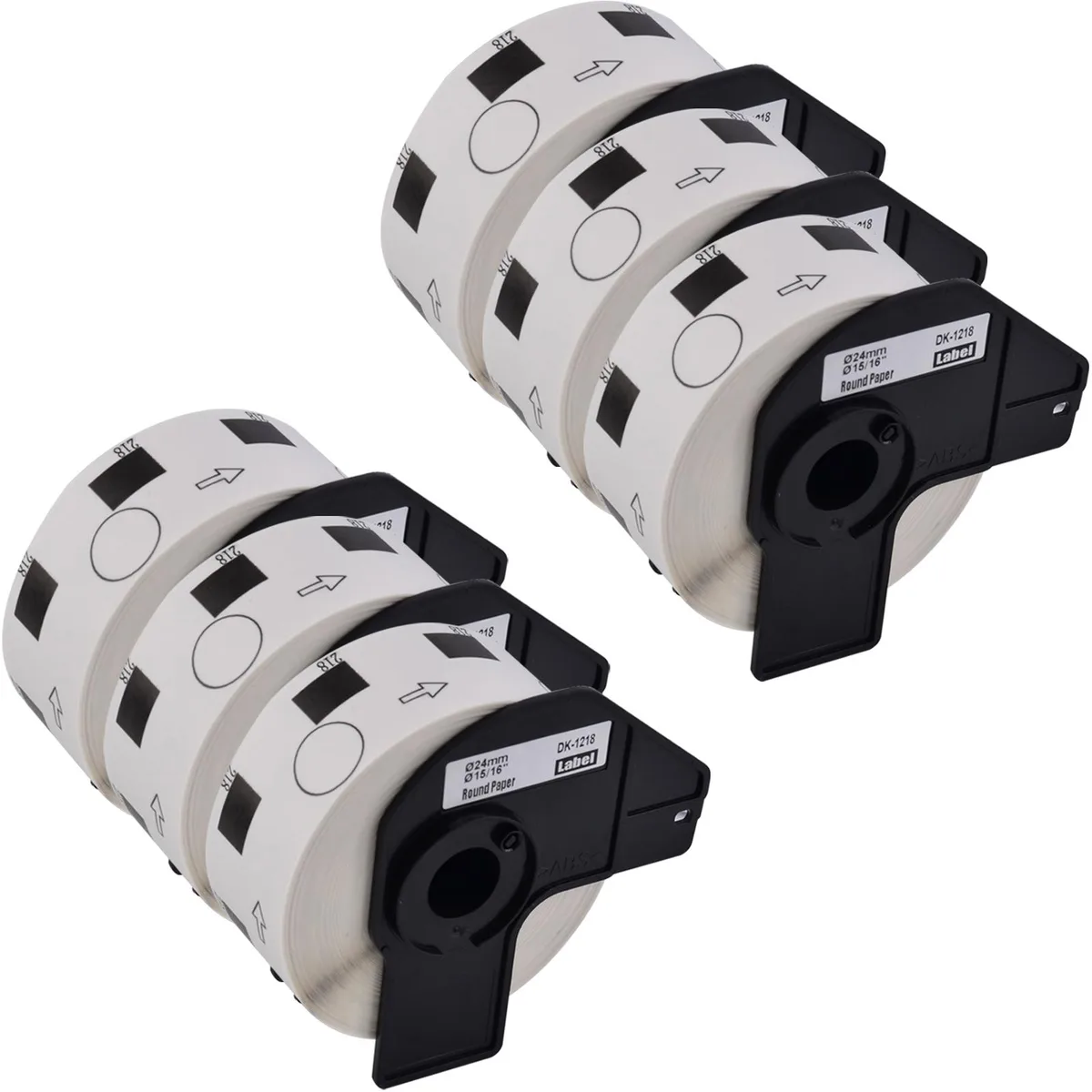GREENCYCLE GREENCYCLE DK-1218 24mm Round Labels 6 Rolls 1000/Roll — product photo