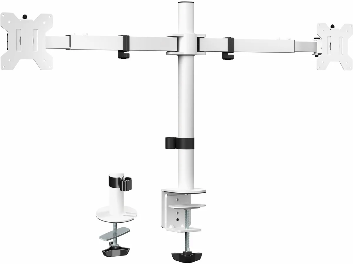 VIVO VIVO White Telescoping Dual Ultrawide 27-38 Monitor Desk Mount — product photo