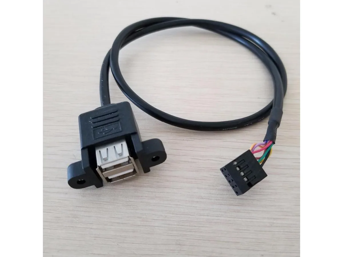 BUCIER BUCIER Internal USB 9pin to 2-port A Female Panel Cable 50cm — product photo