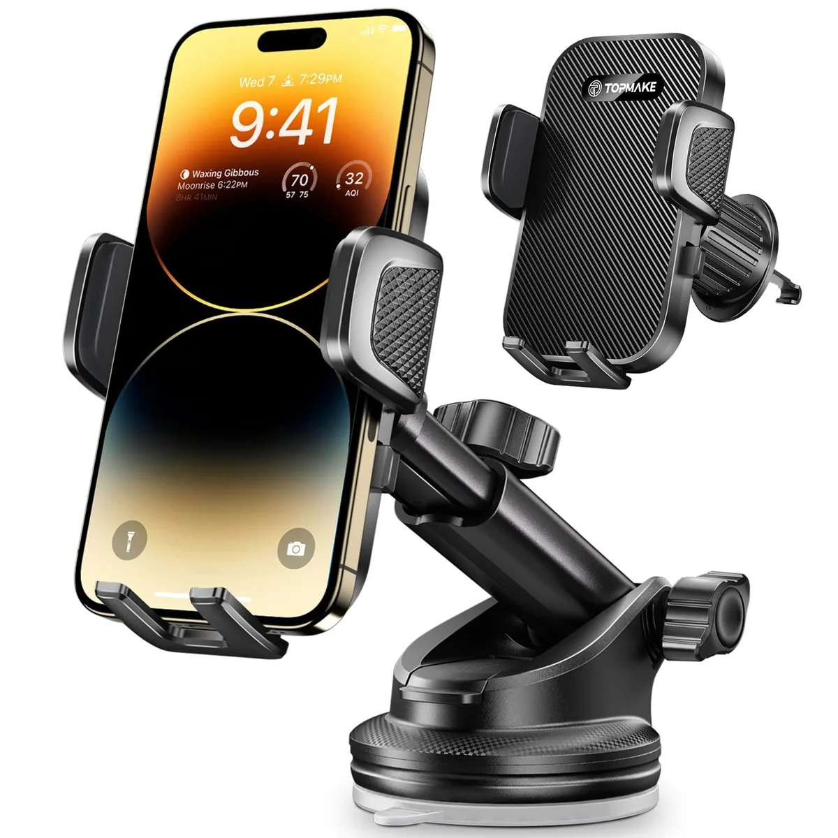  Topmake S222A 3-in-1 Car Phone Mount Black — product photo
