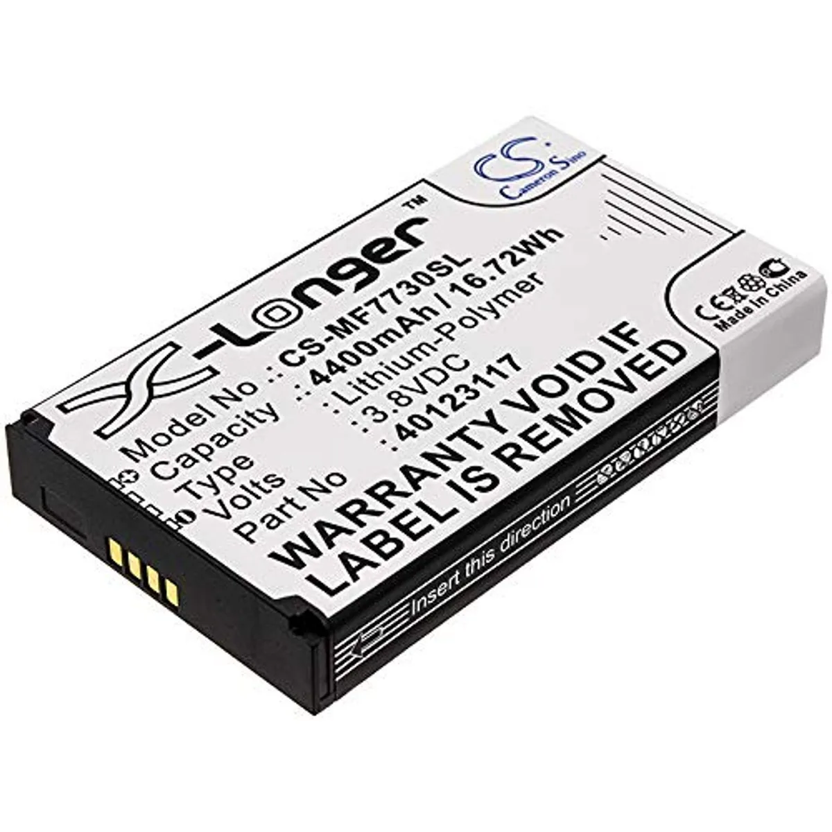 Cameron Sino Replacement Battery 4400mAh 16.72Wh for Inseego Jetpack MiFi 7730L 8800L M1000 PN 40123117 — product photo