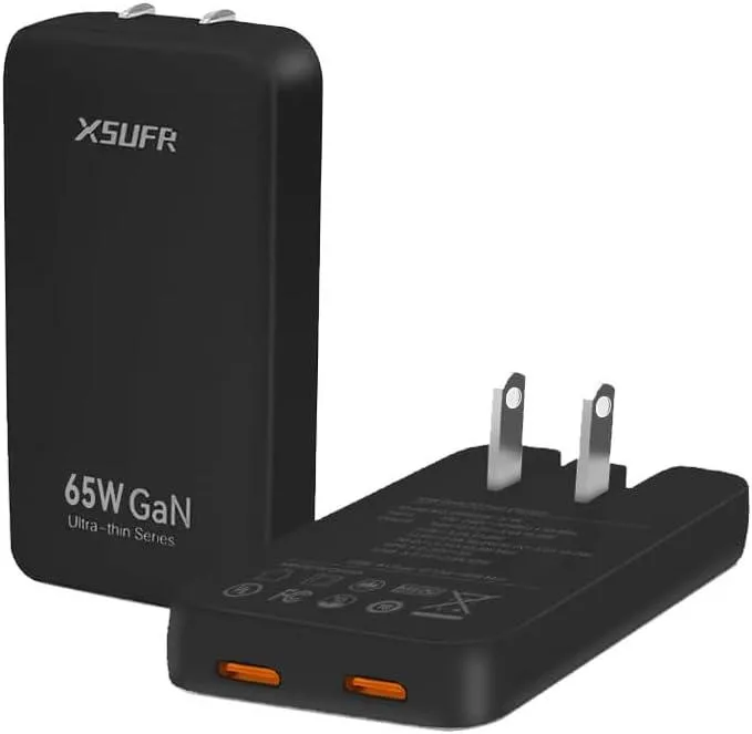 ONITOON ONITOON 65W GaN Flat Dual USB-C Wall Charger Black — product photo