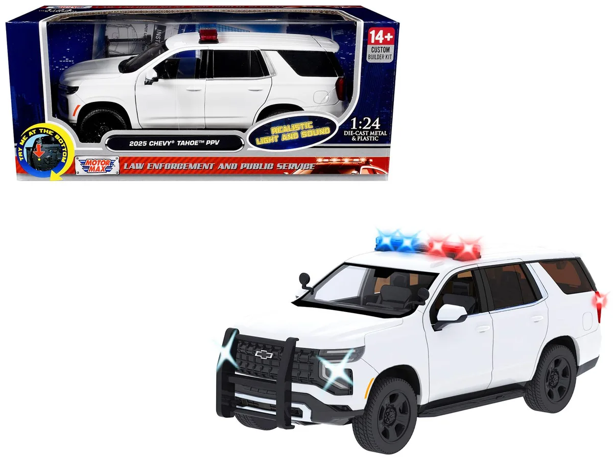 MOTORMAX MOTORMAX 2025 Chevrolet Tahoe PPV White Builder's Kit 1/24 Diecast — product photo