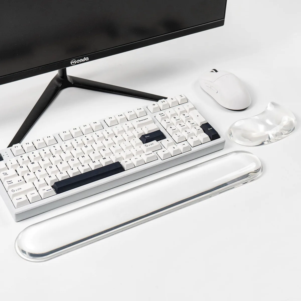  Sumgsn Gel Keyboard and Mouse Wrist Rest Set White Clear Silicone — product photo