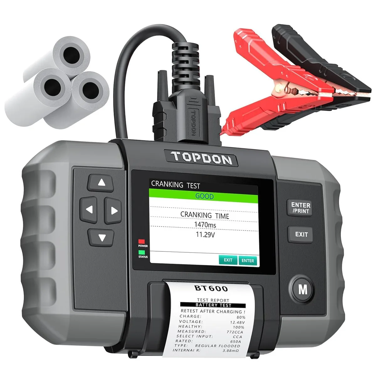 WUQ WUQ BT600 12V/24V Battery Tester 3.5" Screen Built-in Printer — product photo