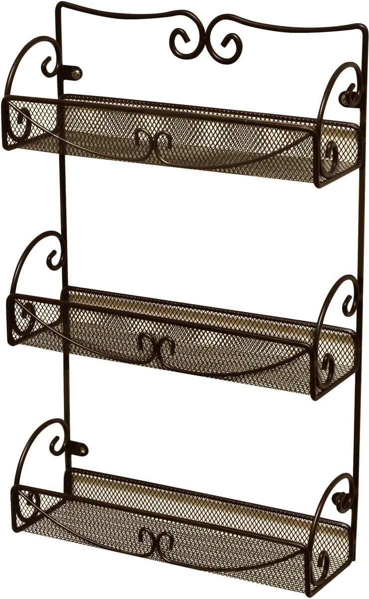Red two-tier round plastic rack, 34 inches wide