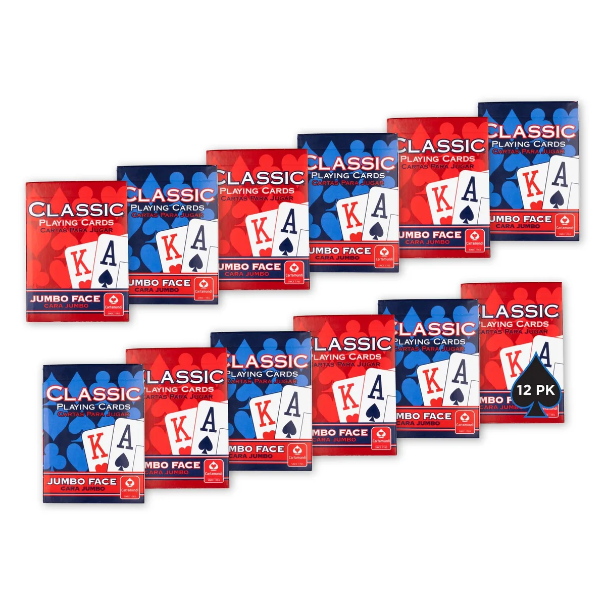  Worry Free Gadgets Classic Jumbo Index Playing Cards Red/Blue 12 Pack — product photo