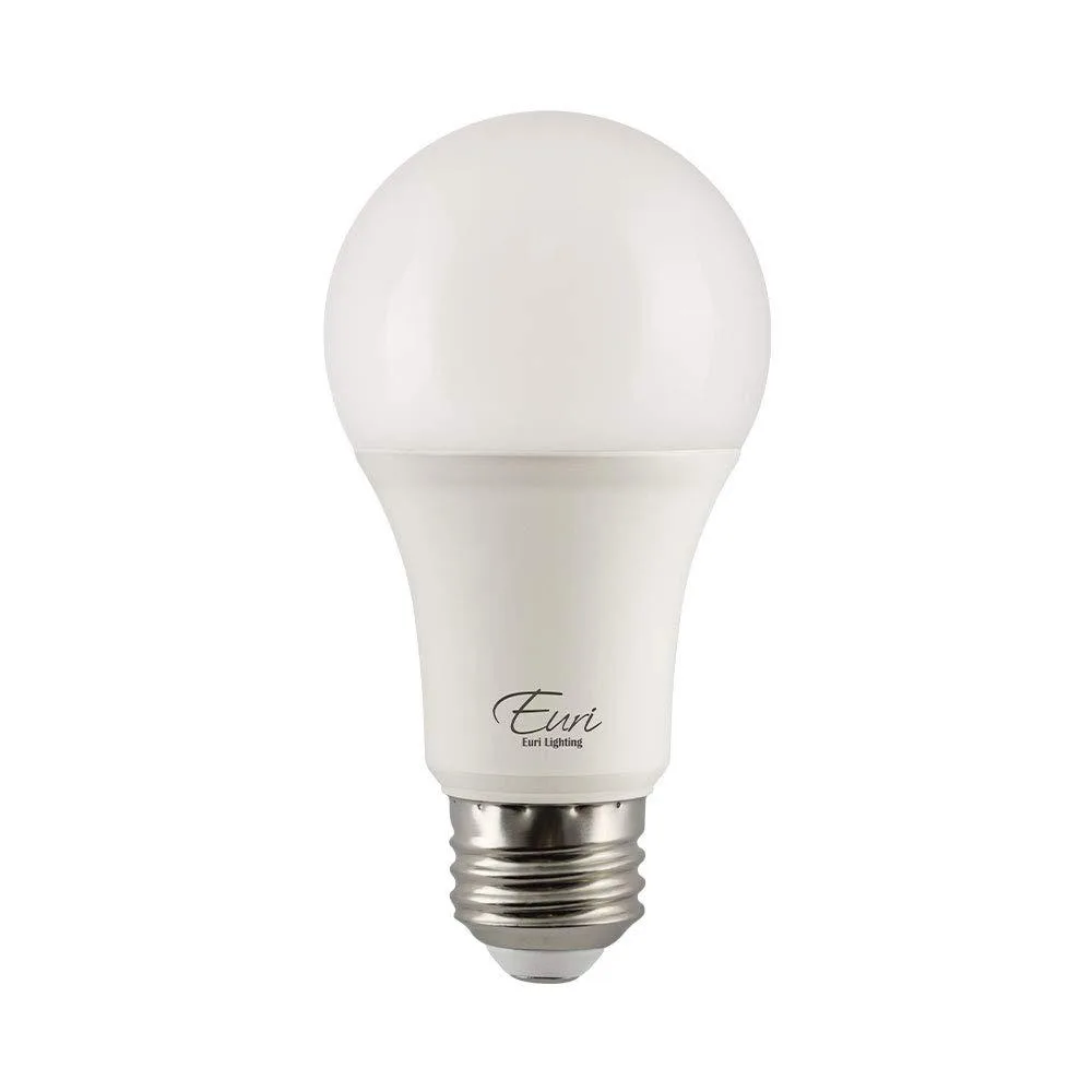 Standard A19 LED bulb with E26 base, frosted white finish