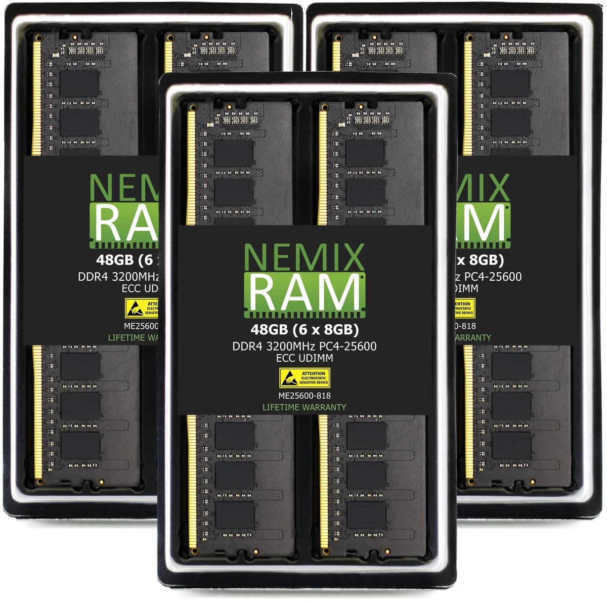 NEMIX RAM NEMIX RAM 48GB (6x8GB) DDR4 3200 ECC UDIMM CL22 memory upgrade — product photo