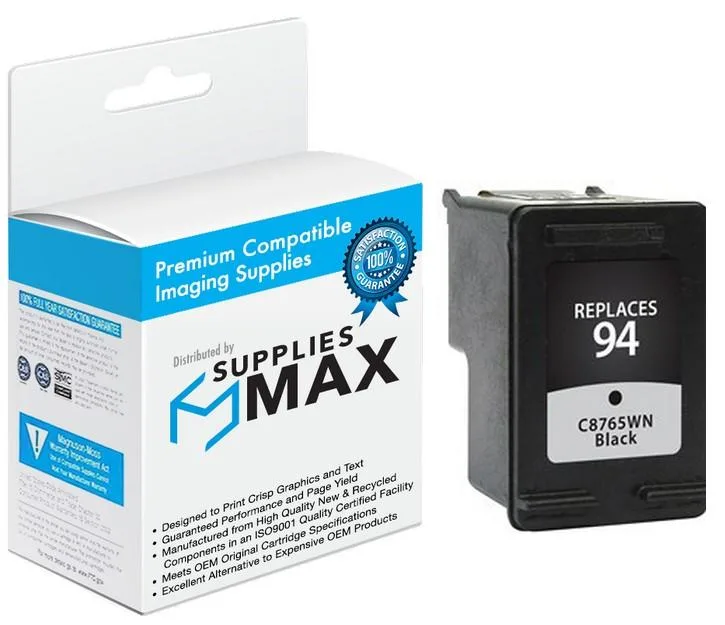 SuppliesMax SuppliesMax HP 94 C8765WN Black Inkjet Cartridge 480 Pages — product photo