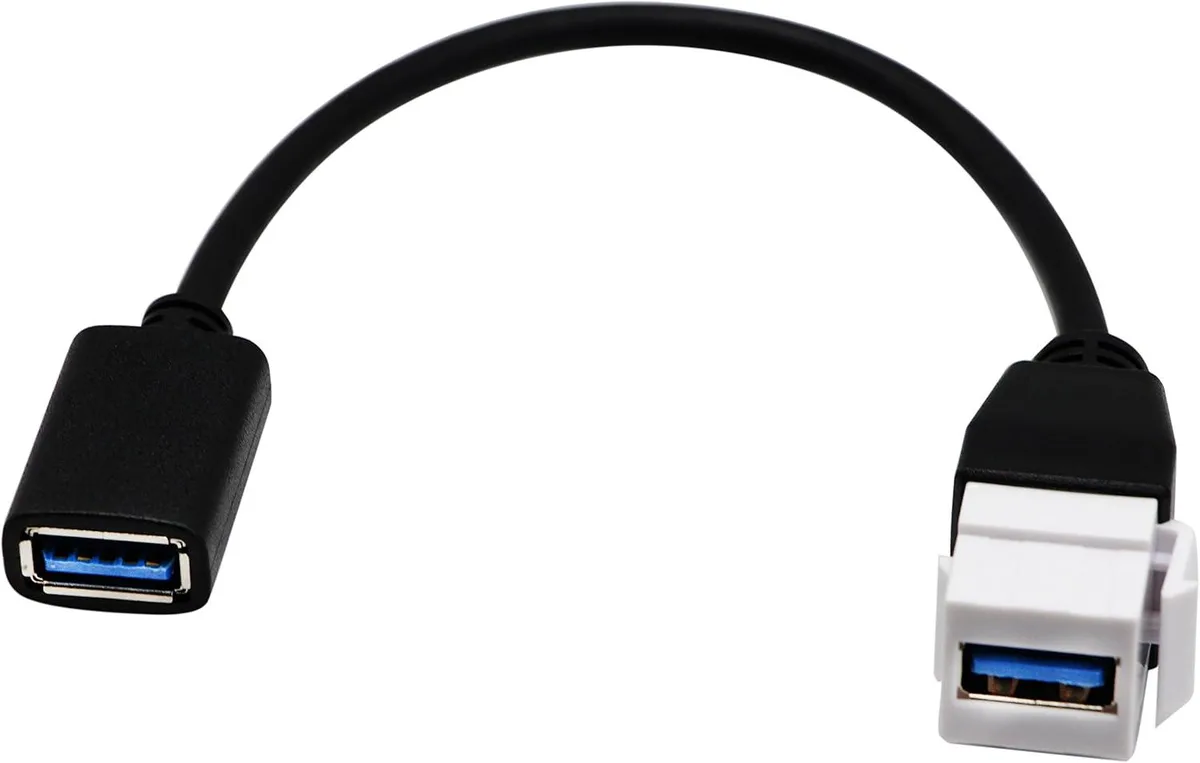 TeKit TeKit USB 3.0 A Female to Female Panel Mount Adapter 20cm — product photo
