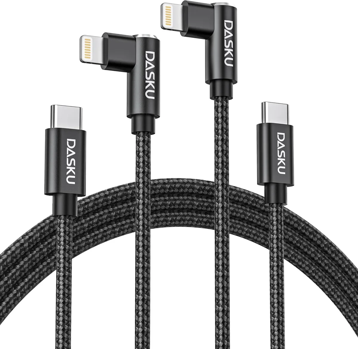 MCHOSE MCHOSE USB-C to Lightning Cable 2-Pack 10ft 90° Nylon MFi — product photo