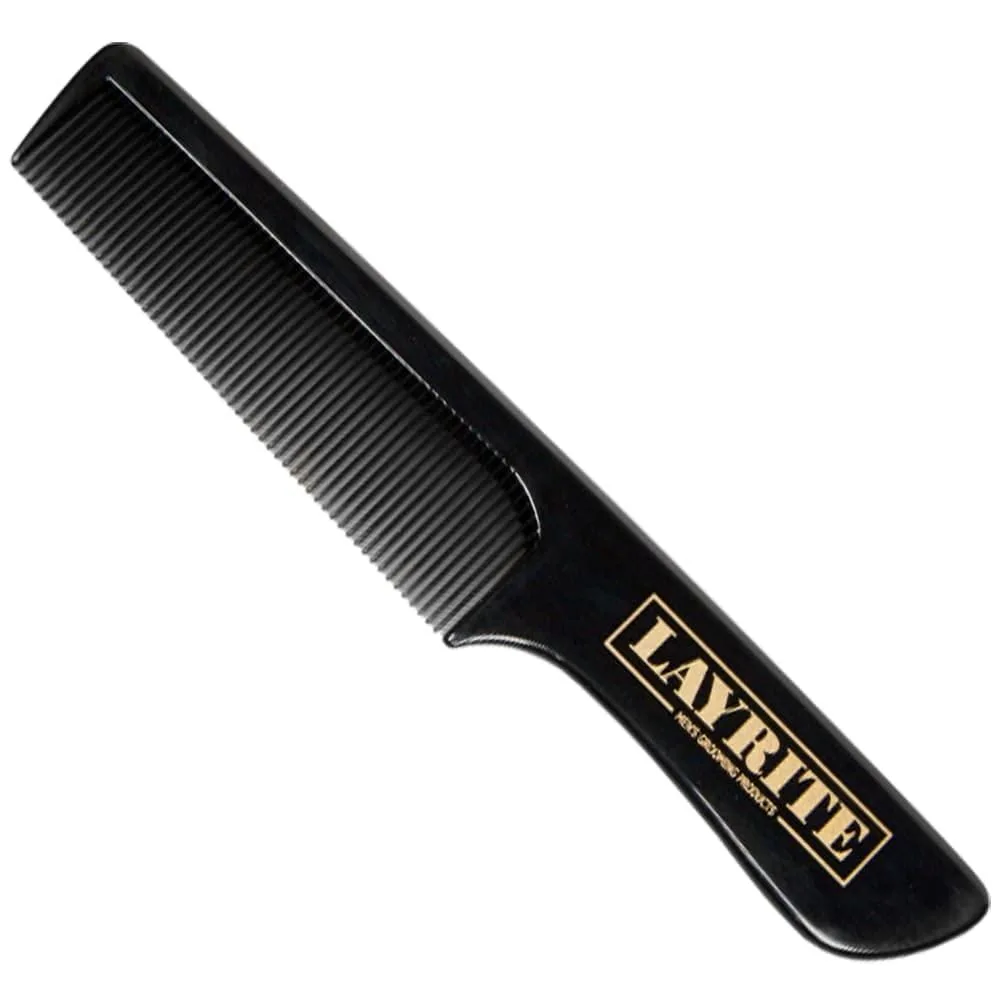 A black plastic comb with 54 fine teeth and an ergonomic handle
