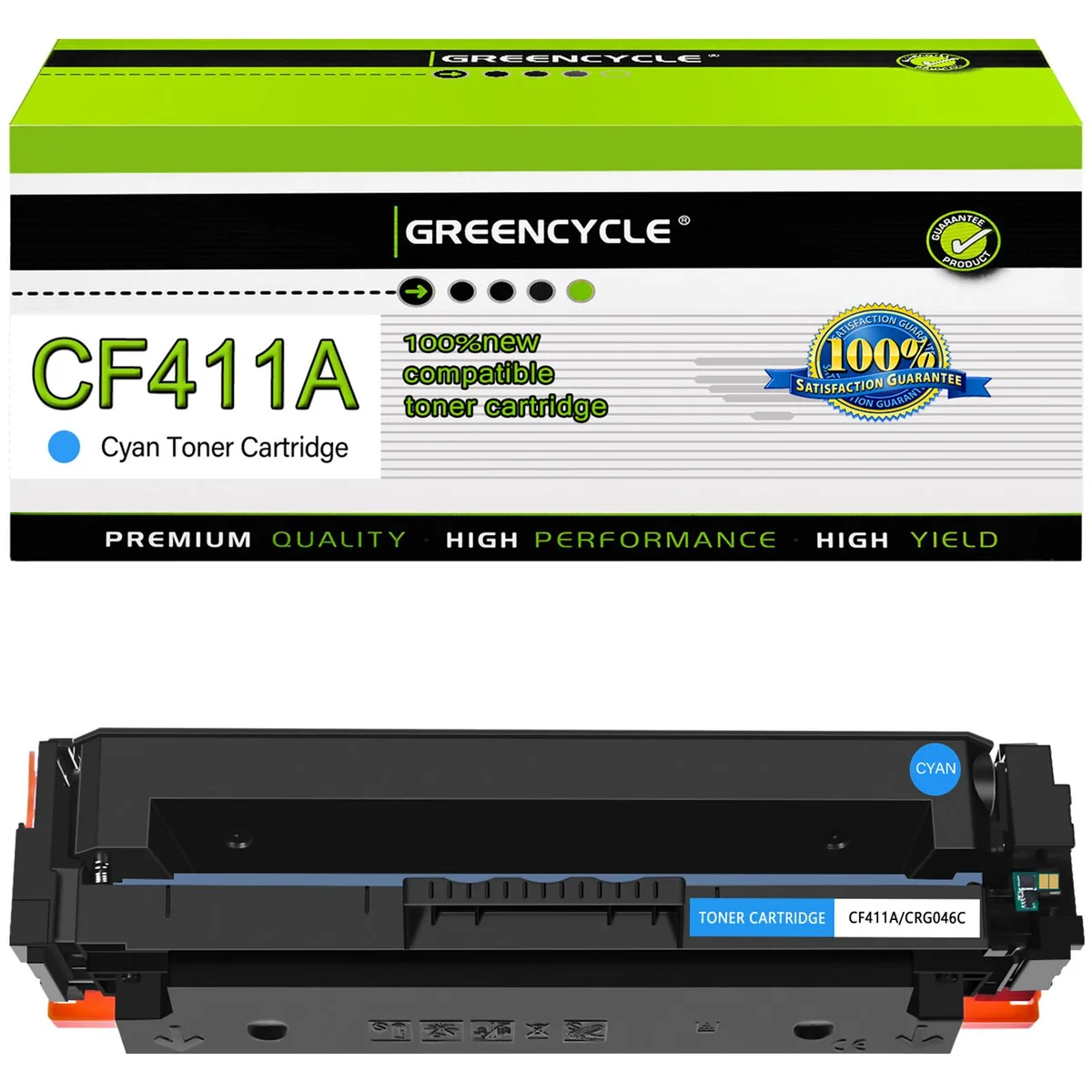 GREENCYCLE GREENCYCLE CF411A Cyan Toner Cartridge 1 Pack 2300 pages — product photo