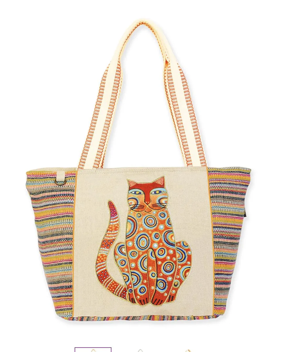 Sun 'N' Sand Sun 'N' Sand Teal Tabby Rainbow Stripes Shoulder Tote 17 x 5.5 x 11.5 — product photo