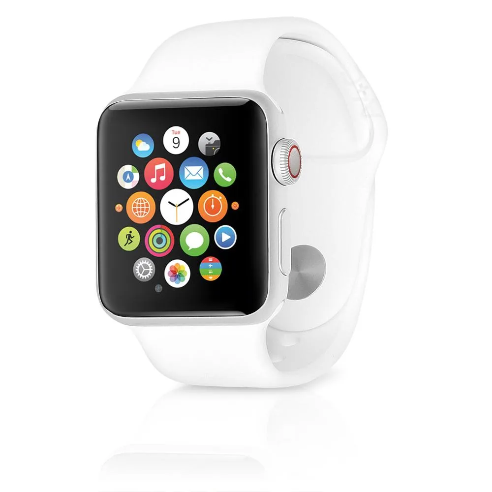 Apple Apple Watch Series 4 44mm GPS + Cellular Silver Aluminum White Sport Band smart watch — product photo