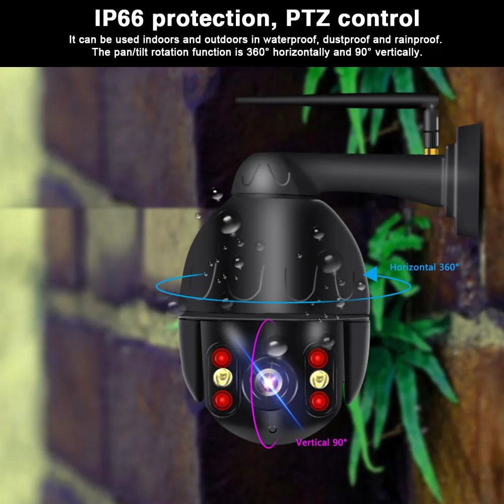 Hetai Tech Hetai Tech 4mm 8MP PTZ CCTV Camera 5X Optical Zoom 30m IR 128GB SD — product photo