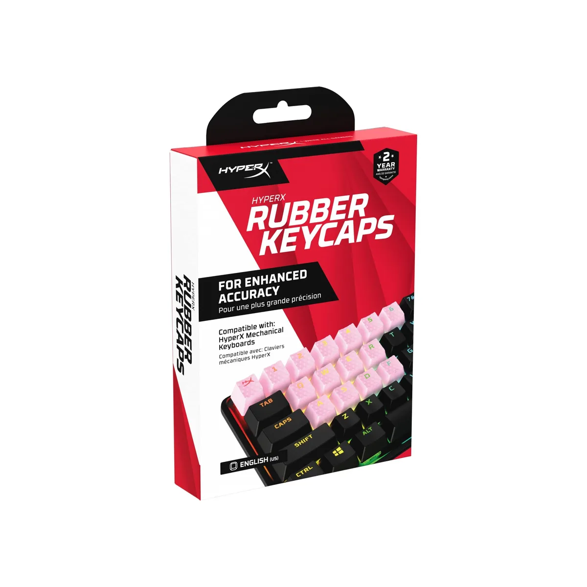 Pink rubber keycap kit with 19 textured keys and removal tool