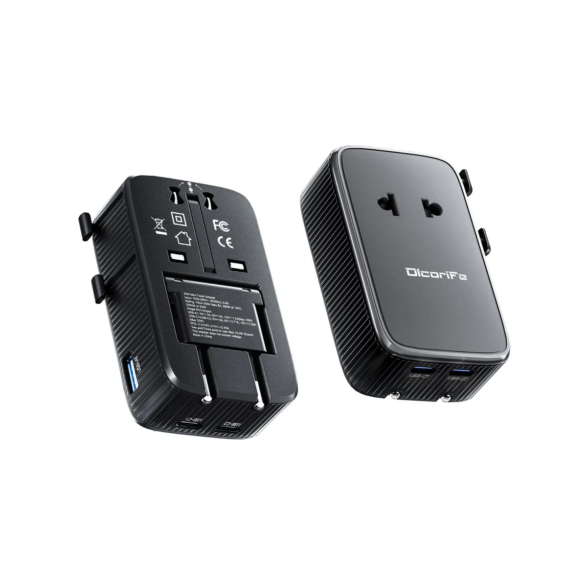 Universal Travel Adapter PD25W 3 USB Type-C/G/A/I Black — product photo