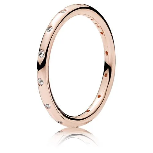 Sterling silver ring with clear cubic zirconia droplets, size 48